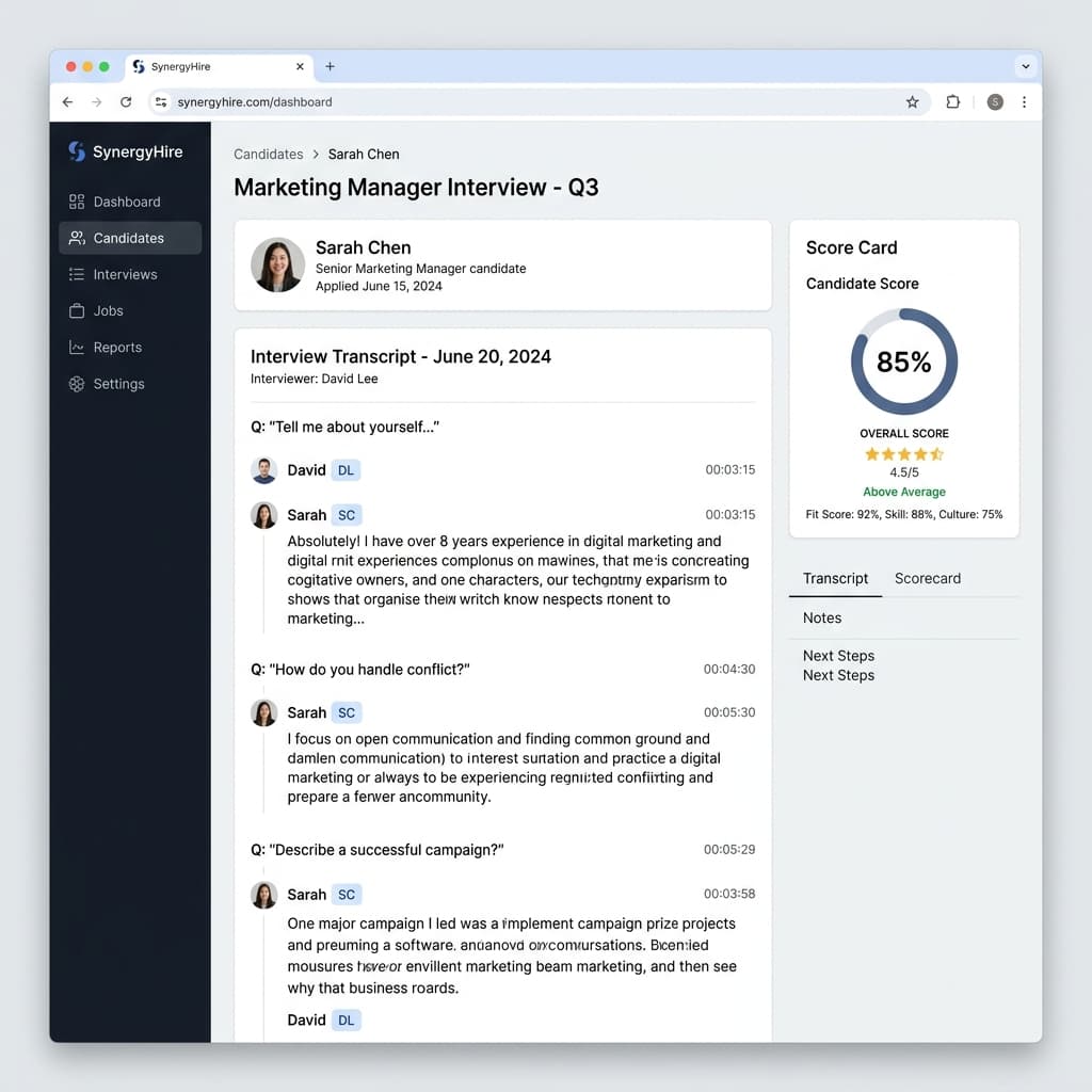Ranked Dashboard and Transcripts